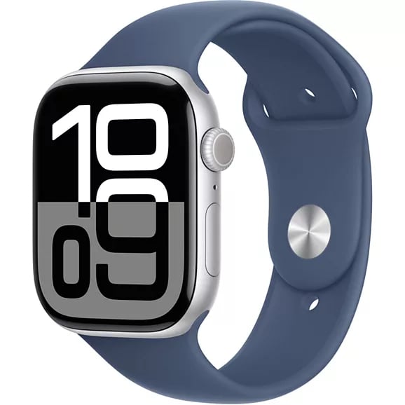 Apple Watch Series 10 (2024) GPS, Boitier Argent de 46mm avec bracelet Caoutchouc M/L, Bleu - Bon état Bon état Apple reconditionné disponible sur Pixmania | Dero