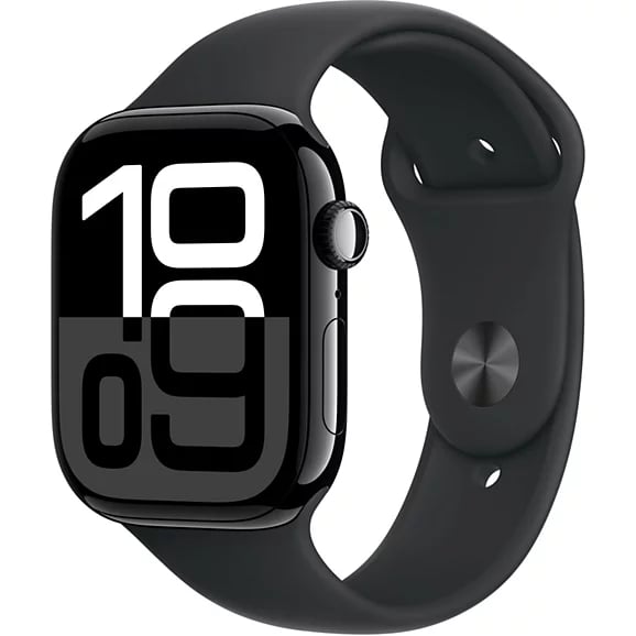 Apple Watch Series 10 (2024) GPS, Boitier Noir de 46mm avec bracelet Caoutchouc M/L, Noir - Bon état Bon état Apple reconditionné disponible sur Pixmania