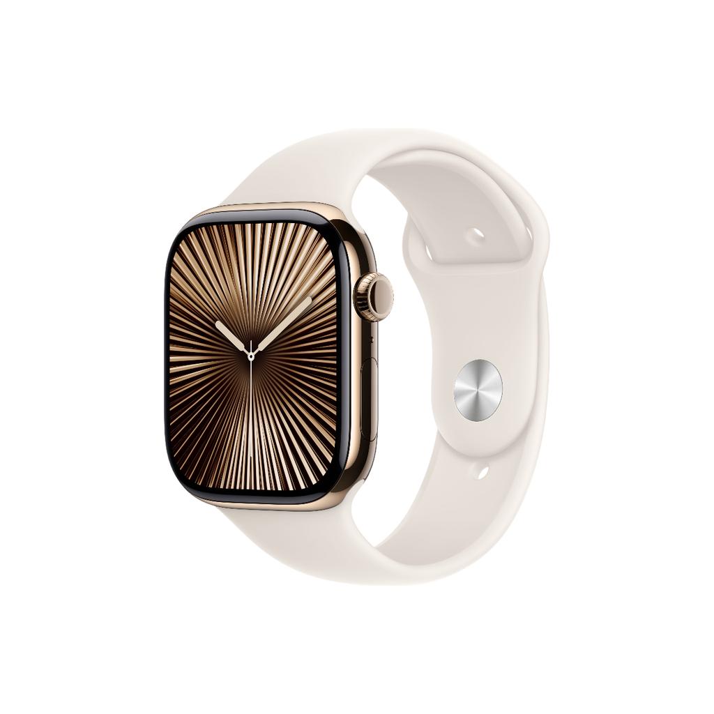 Apple Watch Series 10 (2024) GPS + Cellular 46 mm - Titane Or Reconditionné Apple reconditionné disponible sur Backmarket
