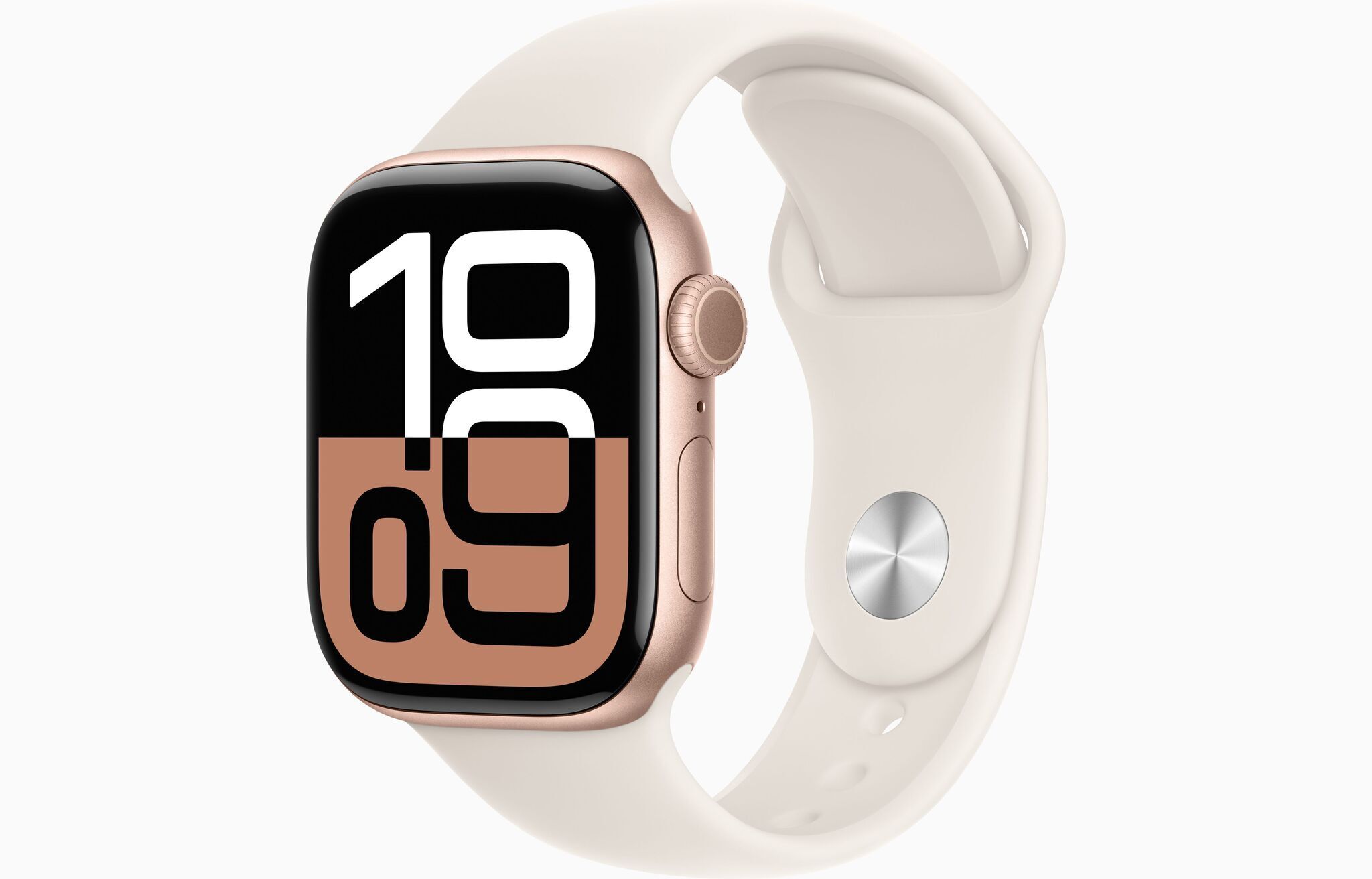 Apple Watch Series 10 Aluminium 42 mm (2024) GPS + Cellular Or Rose Bracelet Sport M/L Lumière Stellaire Bon état Apple reconditionné disponible sur Refurbed | Dero