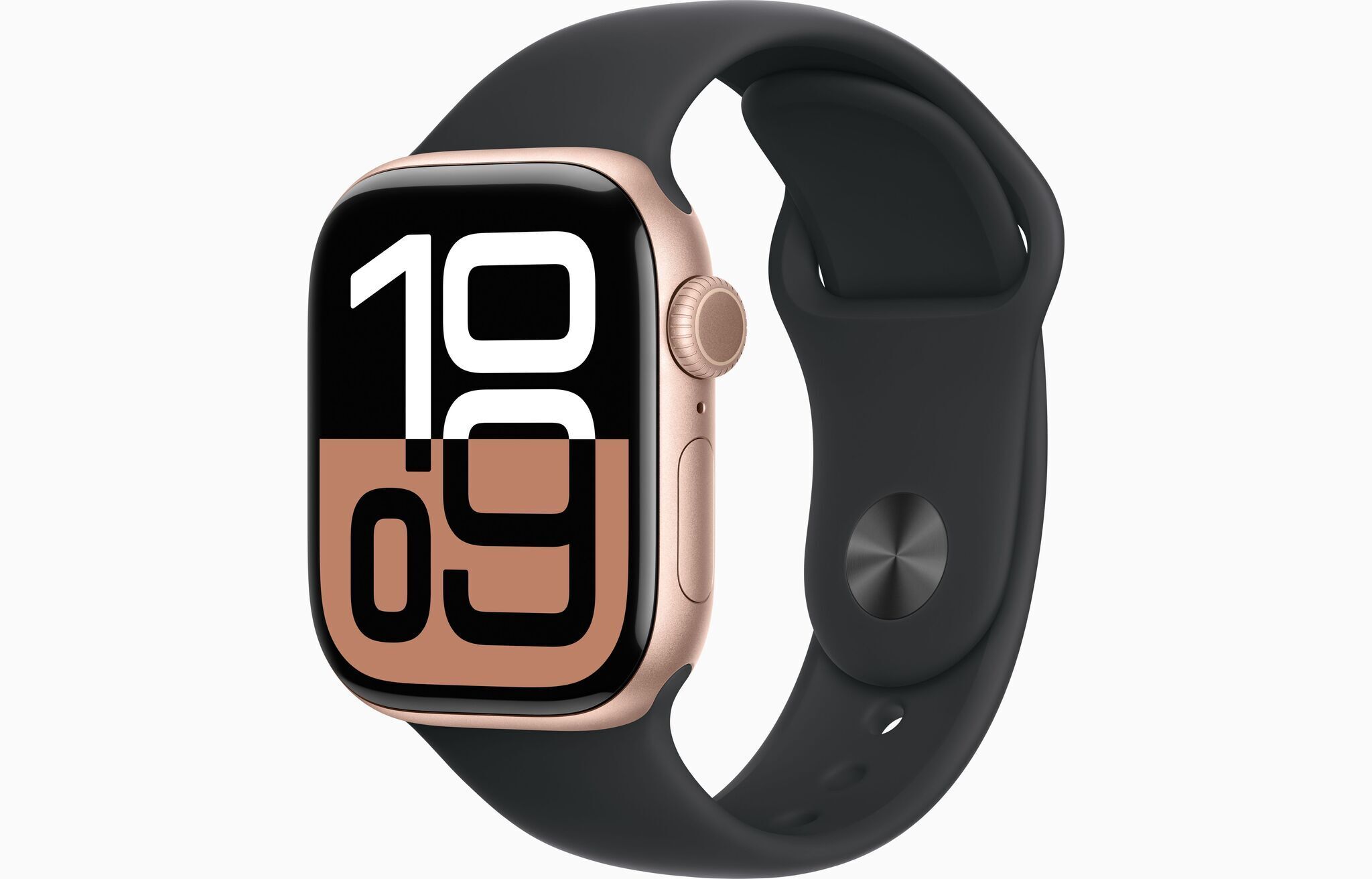 Apple Watch Series 10 Aluminium 42 mm (2024) GPS + Cellular Or Rose Bracelet Sport S/M Noir Bon état Apple reconditionné disponible sur Refurbed | Dero
