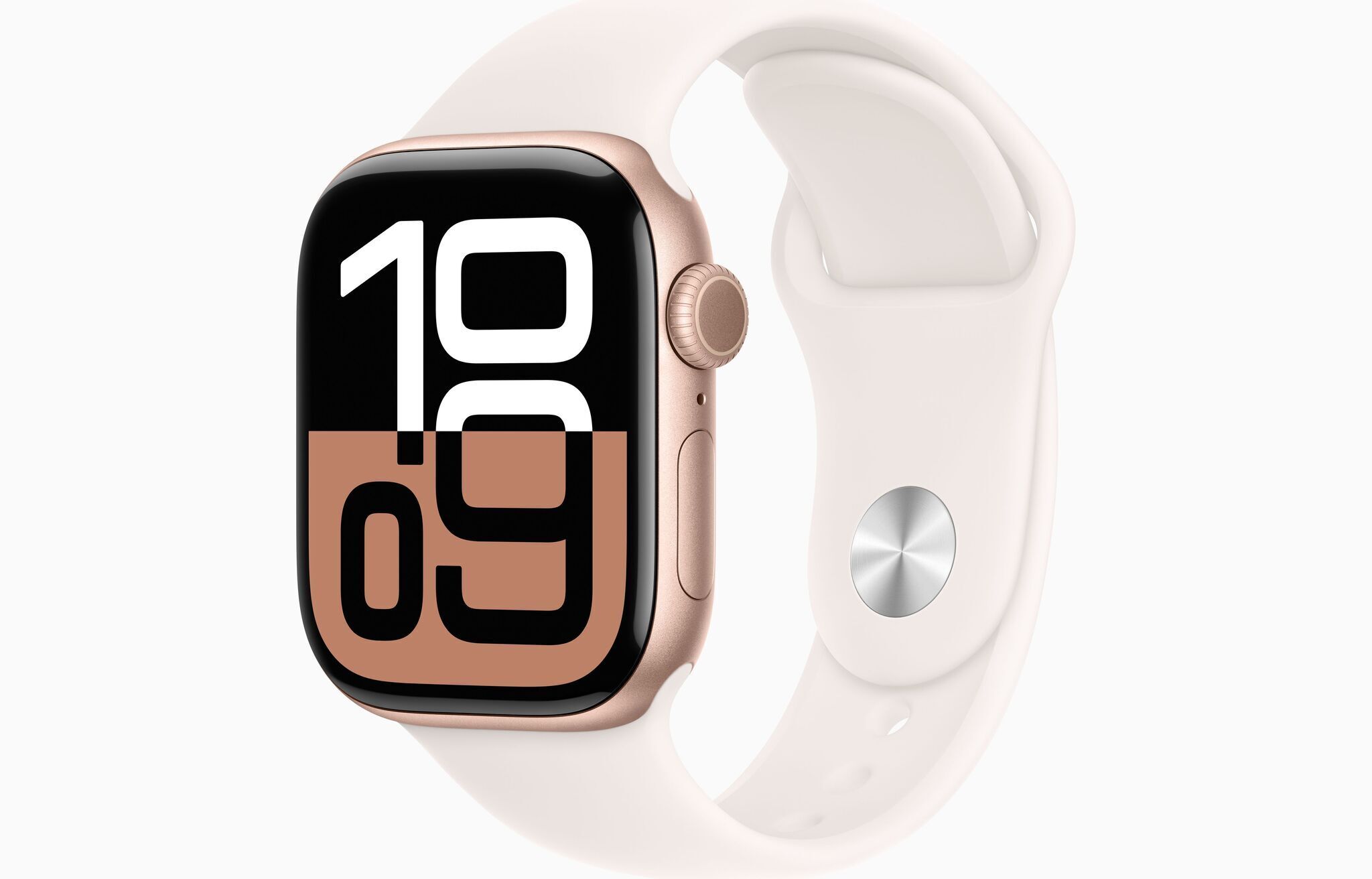 Apple Watch Series 10 Aluminium 42 mm (2024) GPS Or Rose Bracelet Sport M/L Rose Pâle Parfait état Apple reconditionné disponible sur Refurbed | Dero
