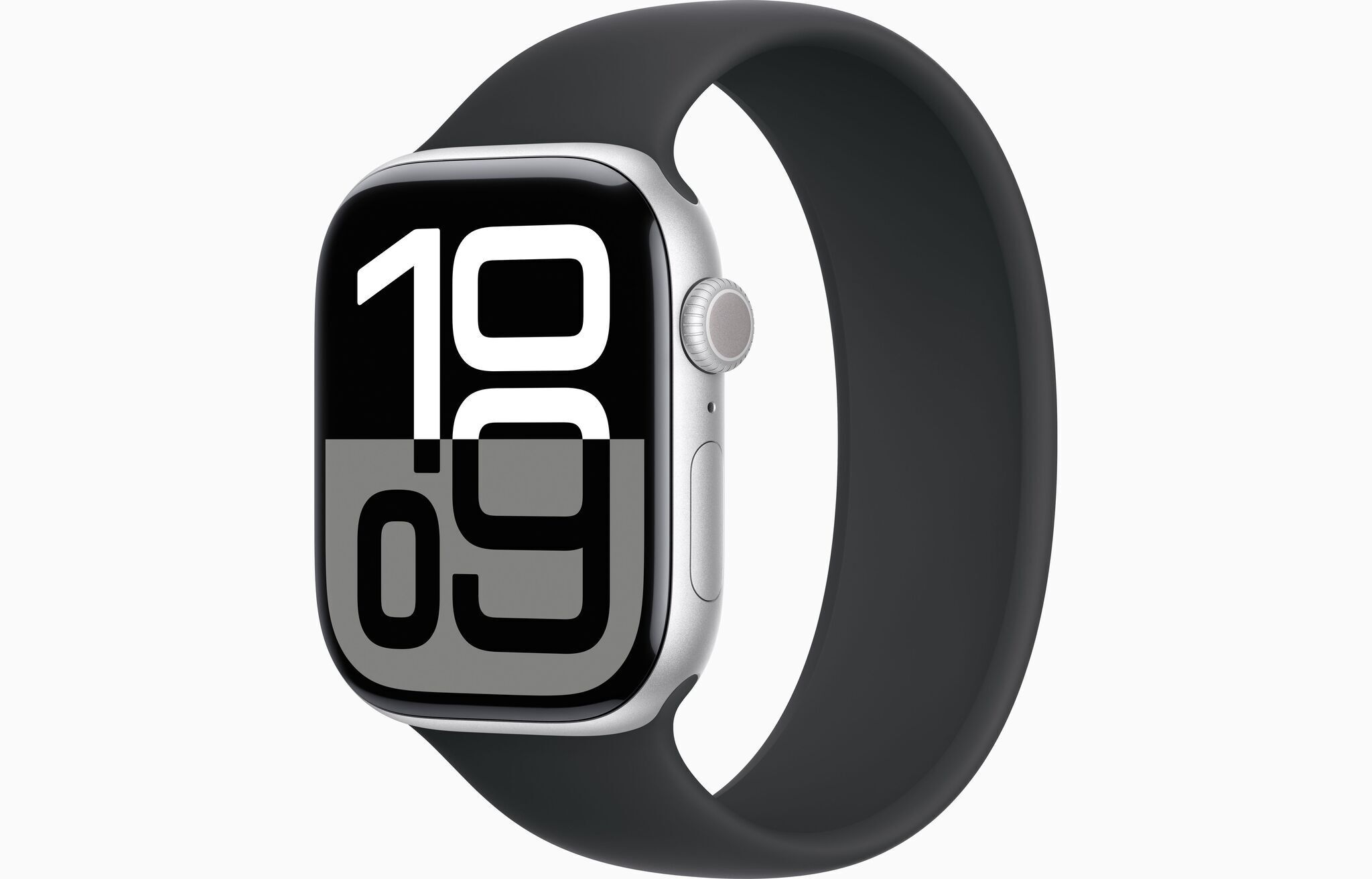 Apple Watch Series 10 Aluminium 46 mm (2024) GPS Argent Solo Loop 10 Noir Bon état Apple reconditionné disponible sur Refurbed | Dero