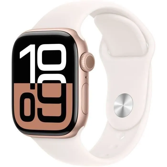 Apple Watch Series 10 GPS - 42mm - Aluminium Rose Gold - Bracelet Light Blush S/M (2024) - Reconditionné - Excellent état Reconditionné - 285,00 € Apple Watch Series 10 GPS - 42mm - Aluminium Rose Gold - Bracelet Light Blush S/M (2024) - Reconditionné - Excellent état Reconditionné Apple reconditionné disponible sur Cdiscount Seconde Vie
