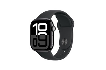 Apple Watch Series 10 GPS + Cellular 42mm Boîtier en Aluminium Noir de Jais avec Bracelet Sport Noir - S/M Très bon état Apple reconditionné disponible sur Darty