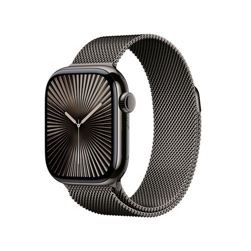 Apple Watch Series 10 GPS + Cellular 42mm Boîtier en Titane Ardoise avec Bracelet Milanais Ardoise État correct reconditionné disponible sur Fnac