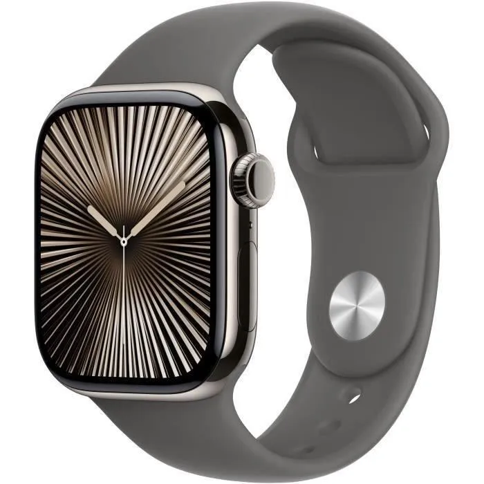 Apple Watch Series 10 GPS + Cellular - 42mm - Titane Natural - Bracelet Stone Grey S/M (2024) - Reconditionné - Excellent état Reconditionné - 399,00 € Apple Watch Series 10 GPS + Cellular - 42mm - Titane Natural - Bracelet Stone Grey S/M (2024) - Reconditionné - Excellent état Reconditionné Apple reconditionné disponible sur Cdiscount Seconde Vie