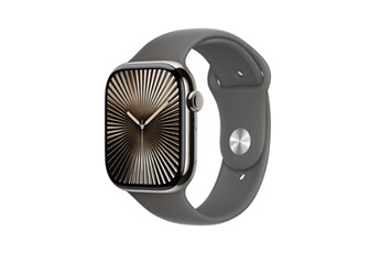 Apple Watch Series 10 GPS + Cellular 46mm Boîtier en Titane Naturel avec Bracelet Sport Gris Minéral - S/M Très bon état Apple reconditionné disponible sur Darty