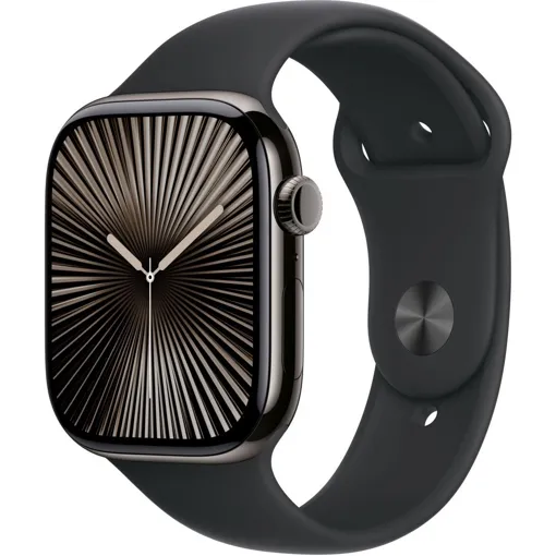 Apple Watch Series 10 GPS + Cellular - Boîtier Titane 46 mm Finition Ardoise - Taille S/M Bon état reconditionné disponible sur Rakuten