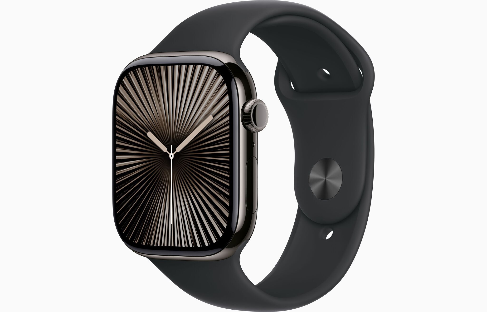 Apple Watch Series 10 Titane 46 mm (2024) GPS + Cellular Ardoise Bracelet Sport S/M noir Bon état Apple reconditionné disponible sur Refurbed | Dero