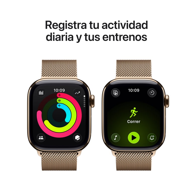 Apple Watch Series 11 GPS + Cellular 42mm Boitier en Titane Or avec Boucle Milanaise Or - Excellent état Parfait état Apple reconditionné photo 3 | Dero