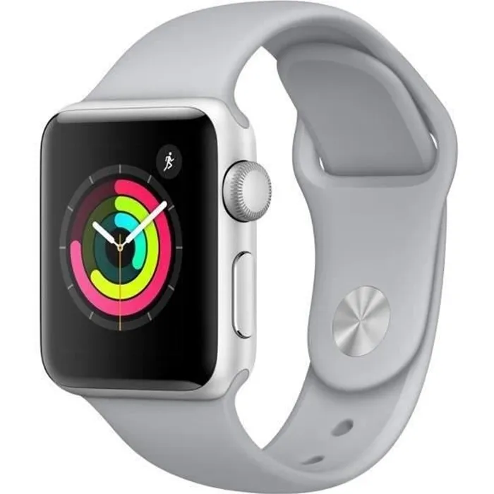Apple Watch Series 3 GPS - Boîtier 38 mm Argent Aluminium - Bracelet Gris brouillard (2017) - Reconditionné - Excellent état Reconditionné - 109,98 € Apple Watch Series 3 GPS - Boîtier 38 mm Argent Aluminium - Bracelet Gris brouillard (2017) - Reconditionné - Excellent état Reconditionné Apple reconditionné disponible sur Cdiscount Seconde Vie