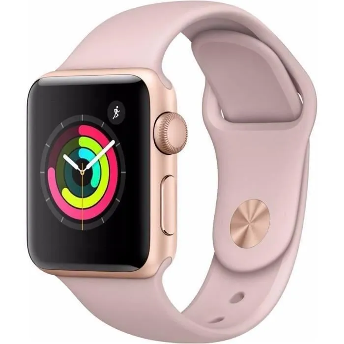 Apple Watch Series 3 GPS - Boîtier 38 mm Or Aluminium - Bracelet Rose sable (2017) - Reconditionné - Etat correct Reconditionné - 101,00 € Apple Watch Series 3 GPS - Boîtier 38 mm Or Aluminium - Bracelet Rose sable (2017) - Reconditionné - Etat correct Reconditionné Apple reconditionné disponible sur Cdiscount Seconde Vie