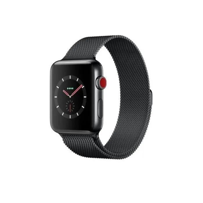 Apple Watch Series 3 GPS + Cellular - Boîtier 38 mm Noir Acier inoxydable (2017) - Reconditionné - Excellent état refurbished - 159,00 € Apple Watch Series 3 GPS + Cellular - Boîtier 38 mm Noir Acier inoxydable (2017) - Reconditionné - Excellent état refurbished reconditionné disponible sur Cdiscount Seconde Vie