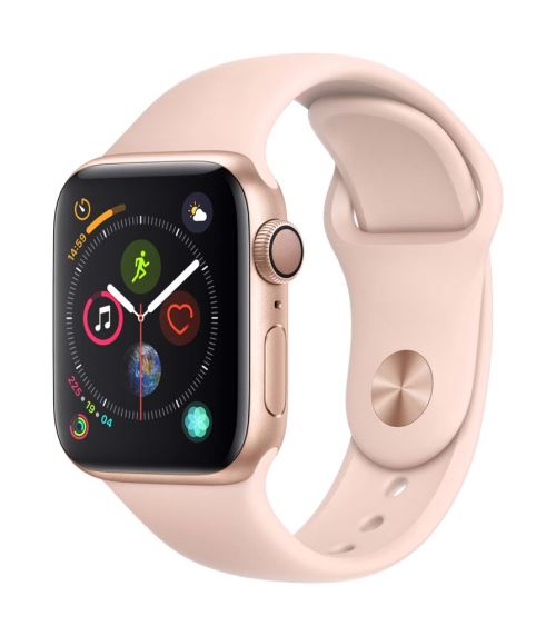 Apple Watch Series 4 40 mm Boîtier en Aluminium Or avec Bracelet Sport Rose des sables État correct Apple reconditionné disponible sur Fnac