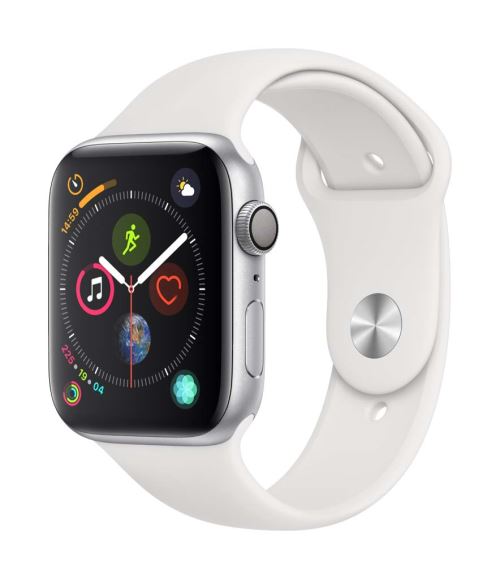 Apple Watch Series 4 44 mm Boîtier en Aluminium Argent avec Bracelet Sport Blanc État correct Apple reconditionné disponible sur Fnac