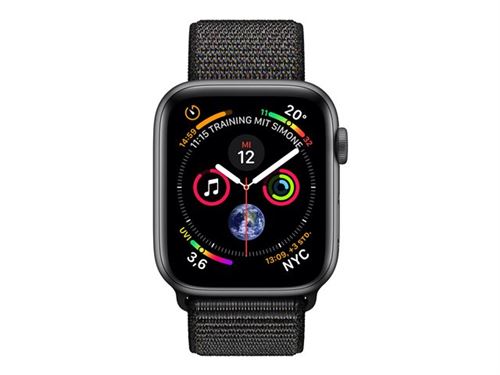 Apple Watch Series 4 (GPS + Cellular) - 40 mm - espace gris en aluminium - montre intelligente avec boucle sport - nylon tissé - noir - taille du poignet : 130-190 mm - 16 Go - Wi-Fi, Bluetooth - 4G - 30.1 g État correct N/A reconditionné disponible sur Fnac