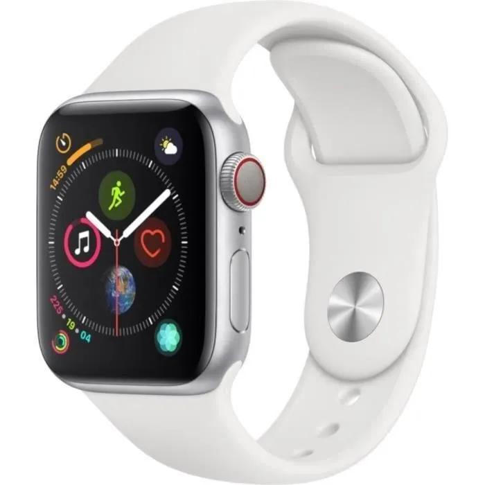 Apple Watch Series 4 GPS + Cellular - 40mm - Boîtier aluminium argent - Bracelet blanc (2018) - Reconditionné - Excellent état Reconditionné - 139,00 € Apple Watch Series 4 GPS + Cellular - 40mm - Boîtier aluminium argent - Bracelet blanc (2018) - Reconditionné - Excellent état Reconditionné Apple reconditionné disponible sur Cdiscount Seconde Vie