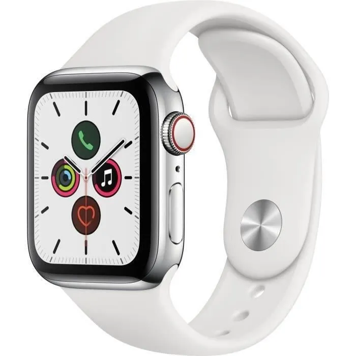 Apple Watch Series 5 Cellular 40 mm Boîtier acier - Bracelet Blanc - S/M (2019) - Reconditionné - Etat correct Reconditionné - 159,50 € Apple Watch Series 5 Cellular 40 mm Boîtier acier - Bracelet Blanc - S/M (2019) - Reconditionné - Etat correct Reconditionné Apple reconditionné disponible sur Cdiscount Seconde Vie