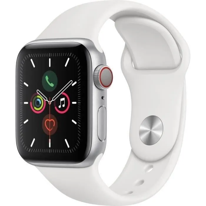 Acheter Apple Watch Series 5 Cellular 40 mm Boîtier aluminium Argent - Bracelet Blanc - S/M (2019) - Reconditionné - Etat correct Reconditionné - 142,00 € Apple Watch Series 5 Cellular 40 mm Boîtier aluminium Argent - Bracelet Blanc - S/M (2019) - Reconditionné - Etat correct Reconditionné Apple reconditionné disponible sur Cdiscount Seconde Vie