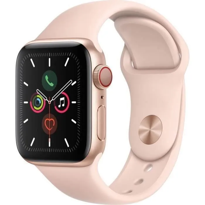 Apple Watch Series 5 Cellular 40 mm Boîtier aluminium Or - Bracelet Rose - S/M (2019) - Reconditionné - Excellent état Reconditionné - 149,00 € Apple Watch Series 5 Cellular 40 mm Boîtier aluminium Or - Bracelet Rose - S/M (2019) - Reconditionné - Excellent état Reconditionné Apple reconditionné disponible sur Cdiscount Seconde Vie