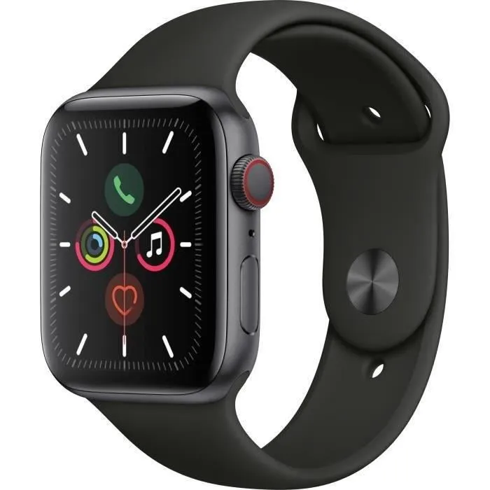 Apple Watch Series 5 Cellular 44 mm Boîtier aluminium Gris Sidéral - Bracelet Noir - M/L (2019) - Reconditionné - Excellent état Reconditionné - 149,00 € Apple Watch Series 5 Cellular 44 mm Boîtier aluminium Gris Sidéral - Bracelet Noir - M/L (2019) - Reconditionné - Excellent état Reconditionné Apple reconditionné disponible sur Cdiscount Seconde Vie