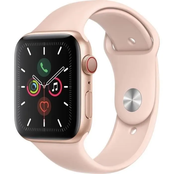 Apple Watch Series 5 Cellular 44 mm Boîtier aluminium Or - Bracelet Rose - M/L (2019) - Reconditionné - Etat correct Reconditionné - 144,98 € Apple Watch Series 5 Cellular 44 mm Boîtier aluminium Or - Bracelet Rose - M/L (2019) - Reconditionné - Etat correct Reconditionné Apple reconditionné disponible sur Cdiscount Seconde Vie
