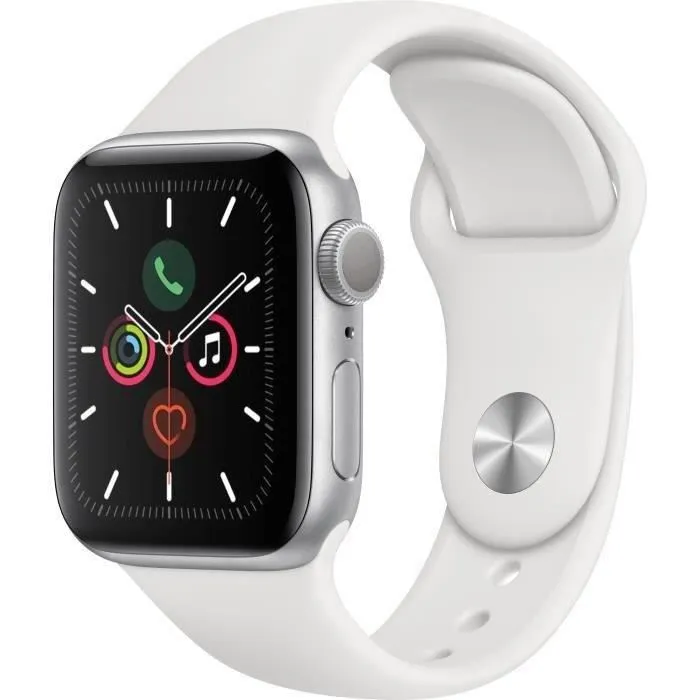 Apple Watch Series 5 GPS 40 mm Boîtier aluminium Argent - Bracelet Blanc - S/M (2019) - Reconditionné - Excellent état refurbished - 119,00 € Apple Watch Series 5 GPS 40 mm Boîtier aluminium Argent - Bracelet Blanc - S/M (2019) - Reconditionné - Excellent état refurbished reconditionné disponible sur Cdiscount Seconde Vie