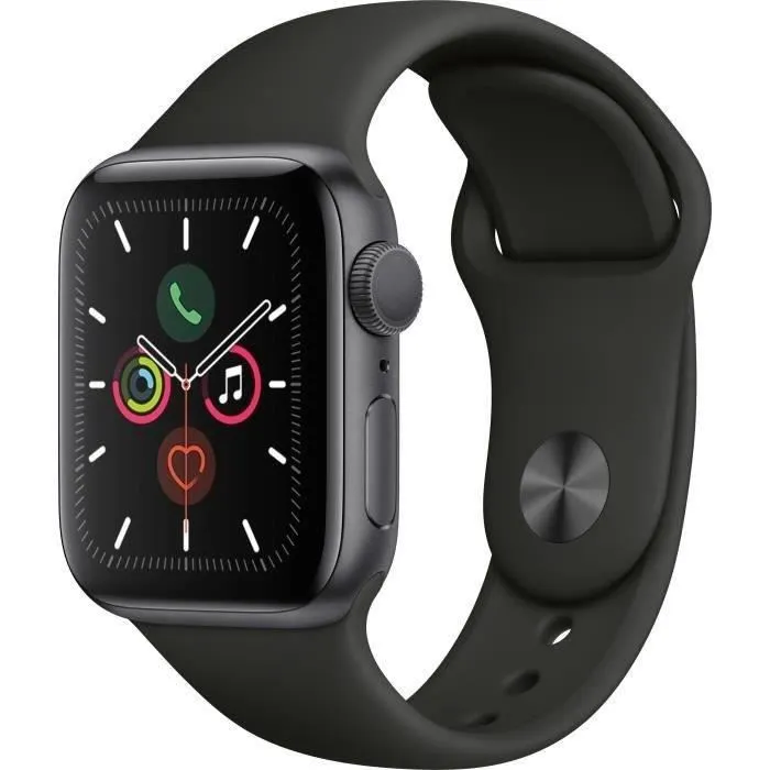 Apple Watch Series 5 GPS 40 mm Boîtier aluminium Gris Sidéral - Bracelet Noir - S/M (2019) - Reconditionné - Excellent état refurbished - 129,95 € Apple Watch Series 5 GPS 40 mm Boîtier aluminium Gris Sidéral - Bracelet Noir - S/M (2019) - Reconditionné - Excellent état refurbished reconditionné disponible sur Cdiscount Seconde Vie