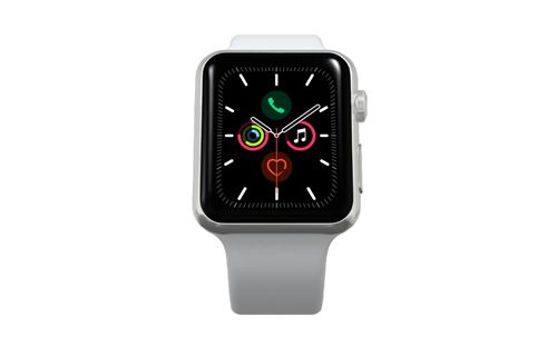 Apple Watch Series 5 GPS, 40mm boîtier aluminium blanc avec Bracelet Blanc Reconditionnée Grade A+ État correct N/A reconditionné disponible sur Fnac