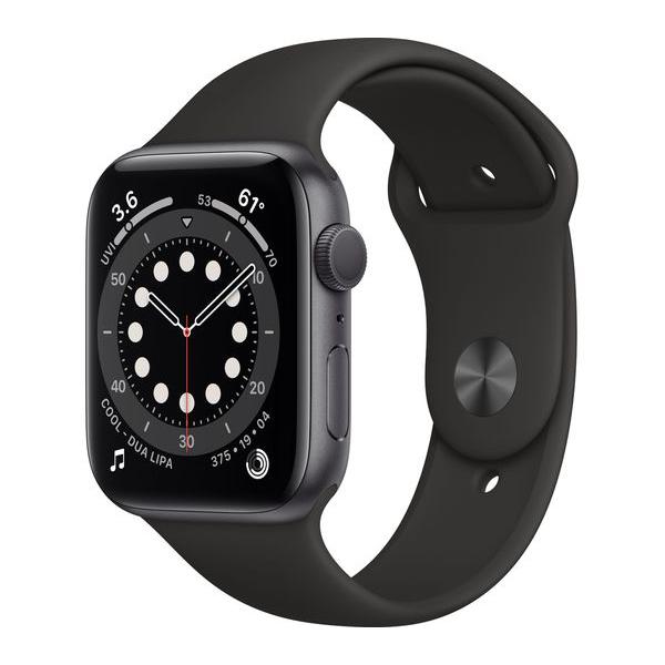 Apple Watch Series 6 (2020) GPS + Cellular 44 mm - Aluminium Gris sidéral - Bracelet sport Noir Reconditionné Apple reconditionné disponible sur Backmarket