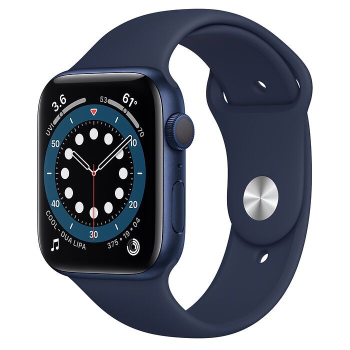 Apple Watch Series 6 Aluminium 44 mm (2020) GPS bleu Bracelet Sport bleu marine foncé Très bon état Apple reconditionné disponible sur Refurbed