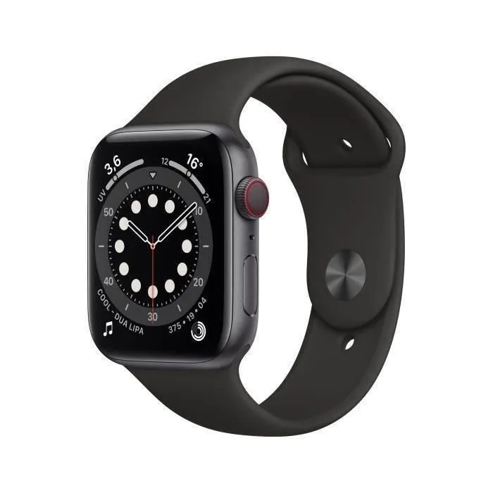 Apple Watch Series 6 GPS + Cellular - 44mm Boîtier aluminium Gris Sidéral - Bracelet Noir (2020) - Reconditionné - Excellent état Reconditionné - 169,00 € Apple Watch Series 6 GPS + Cellular - 44mm Boîtier aluminium Gris Sidéral - Bracelet Noir (2020) - Reconditionné - Excellent état Reconditionné Apple reconditionné disponible sur Cdiscount Seconde Vie