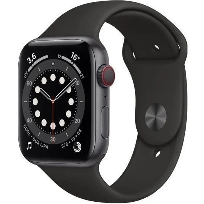 Apple Watch Series 6 GPS + Cellular - 44mm Boîtier aluminium Gris Sidéral - Bracelet Noir (2020) - Reconditionné - Etat correct Reconditionné - 172,00 € Apple Watch Series 6 GPS + Cellular - 44mm Boîtier aluminium Gris Sidéral - Bracelet Noir (2020) - Reconditionné - Etat correct Reconditionné Apple reconditionné disponible sur Cdiscount Seconde Vie