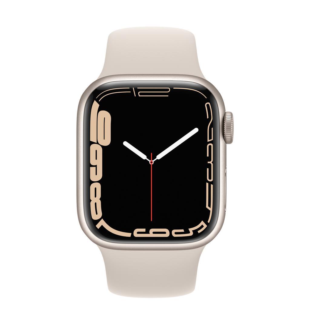 Voir photo 2 de Apple Watch Series 7 (2021) GPS 45 mm - Aluminium Lumière stellaire - Bracelet sport Lumière stellaire | Dero Apple Watch Series 7 (2021) GPS 45 mm - Aluminium Lumière stellaire - Bracelet sport Lumière stellaire Reconditionné Apple reconditionné photo 2 | Dero