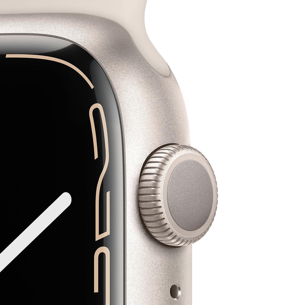 Voir photo 3 de Apple Watch Series 7 (2021) GPS 45 mm - Aluminium Lumière stellaire - Bracelet sport Lumière stellaire | Dero Apple Watch Series 7 (2021) GPS 45 mm - Aluminium Lumière stellaire - Bracelet sport Lumière stellaire Reconditionné Apple reconditionné photo 3 | Dero