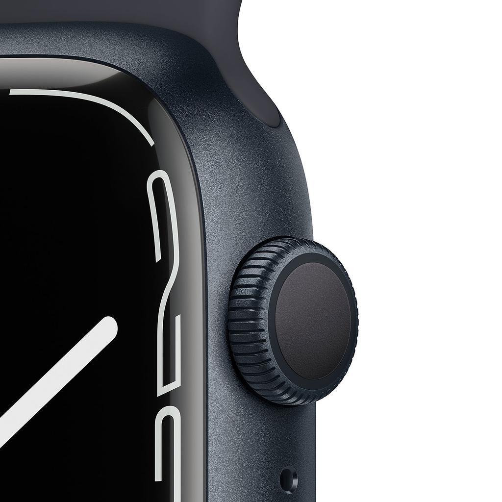 Voir photo 3 de Apple Watch Series 7 (2021) GPS 45 mm - Aluminium Minuit - Bracelet sport Noir | Dero Apple Watch Series 7 (2021) GPS 45 mm - Aluminium Minuit - Bracelet sport Noir Reconditionné Apple reconditionné photo 3 | Dero