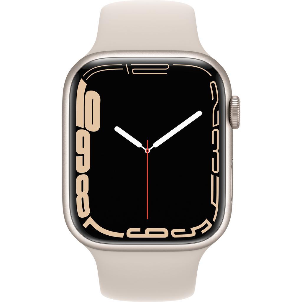 Apple Watch Series 7 (2021) GPS + Cellular 45 mm - Aluminium Lumière stellaire - Bracelet sport Lumière stellaire Reconditionné Apple reconditionné photo 2 | Dero