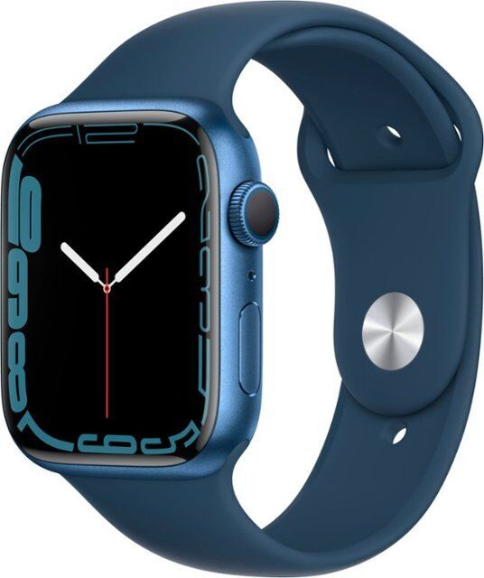 Apple Watch Series 7 Aluminium 41 mm (2021) GPS bleu Bracelet Sport Bleu Abyssal Très bon état Apple reconditionné disponible sur Refurbed | Dero
