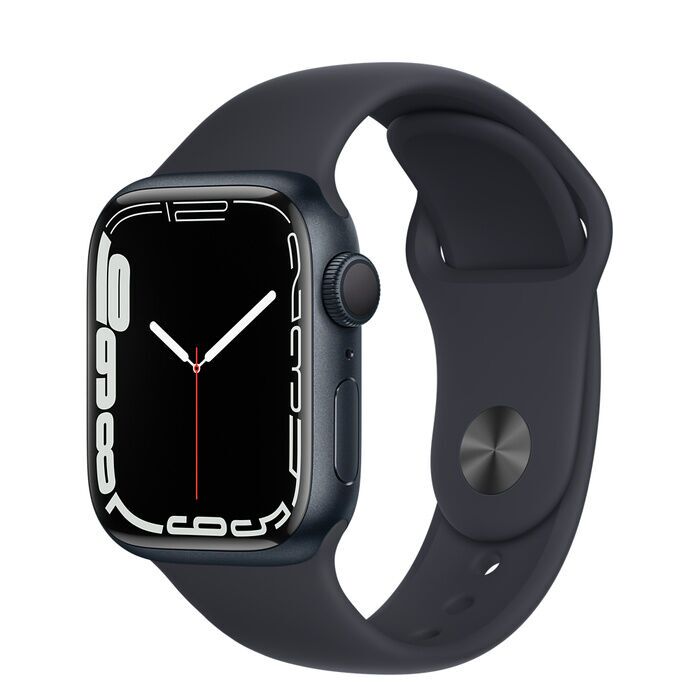 Apple Watch Series 7 Aluminium 41 mm (2021) GPS + Cellular Minuit Bracelet Sport Minuit Bon état Apple reconditionné disponible sur Refurbed | Dero