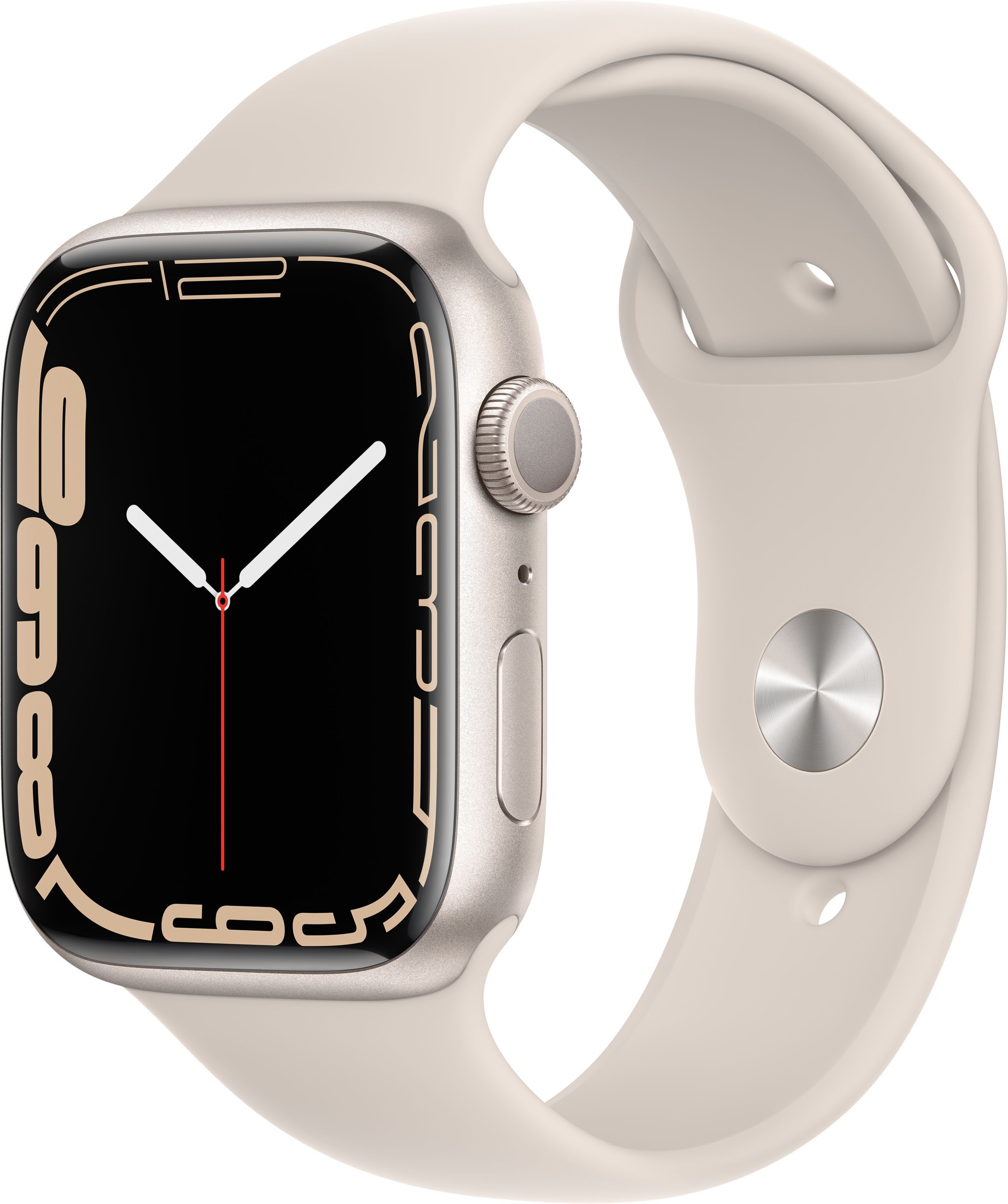 Apple Watch Series 7 Aluminium 45 mm (2021) GPS Lumière Stellaire Bracelet Sport Lumière Stellaire Très bon état Apple reconditionné disponible sur Refurbed | Dero
