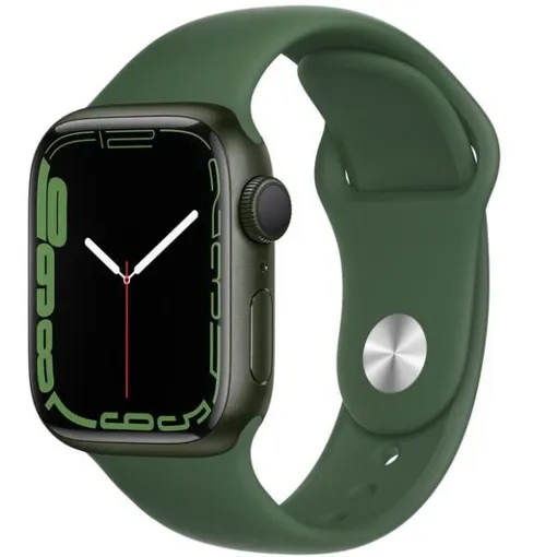 Apple Watch Series 7 (GPS) - 41 mm - aluminium vert - Montre connectée avec bracelet sport - fluoroélastomère - trèfle - taille du bracelet : Normal - 32 Go - Wi-Fi, Bluetooth - 32 g Bon état reconditionné disponible sur Rakuten