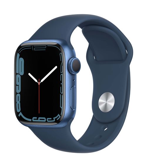 Apple Watch Series 7 GPS, boîtier Aluminium Bleu 41mm avec Bracelet Sport Bleu Abysse État correct Apple reconditionné disponible sur Fnac