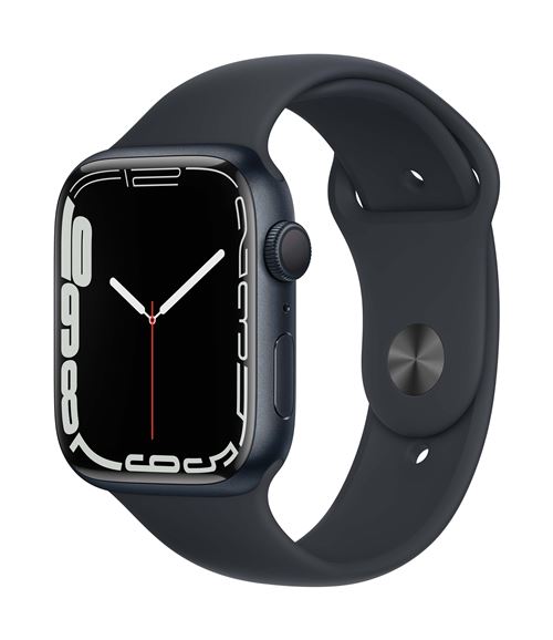 Apple Watch Series 7 GPS, boîtier Aluminium Minuit 45mm avec Bracelet Sport Minuit État correct Apple reconditionné disponible sur Fnac