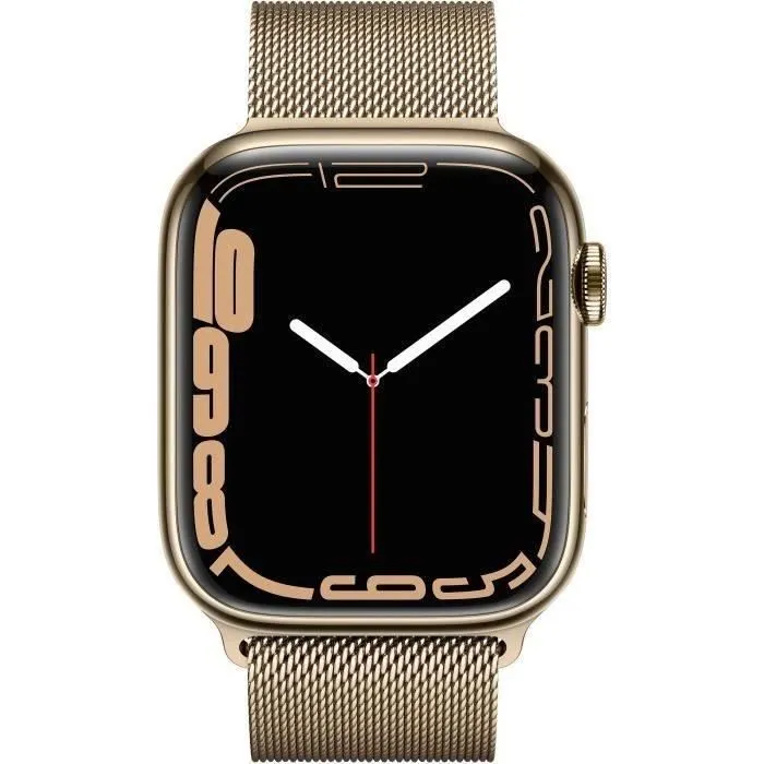 Apple Watch Series 7 GPS + Cellular - 45mm - Boîtier Gold Stainless Steel - Bracelet Gold Milanese - Reconditionné - Excellent état Reconditionné - 199,00 € Apple Watch Series 7 GPS + Cellular - 45mm - Boîtier Gold Stainless Steel - Bracelet Gold Milanese - Reconditionné - Excellent état Reconditionné Apple reconditionné disponible sur Cdiscount Seconde Vie