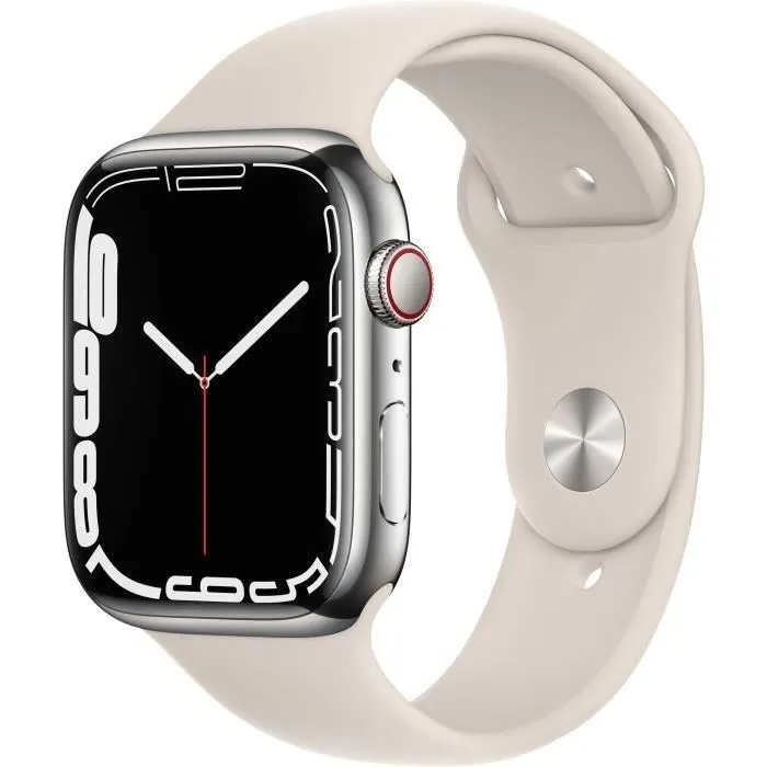 Apple Watch Series 7 GPS + Cellular - 45mm - Boîtier Silver Stainless Steel - Bracelet Starli (2021) - Reconditionné - Très bon Reconditionné - 190,00 € Apple Watch Series 7 GPS + Cellular - 45mm - Boîtier Silver Stainless Steel - Bracelet Starli (2021) - Reconditionné - Très bon Reconditionné Apple reconditionné disponible sur Cdiscount Seconde Vie