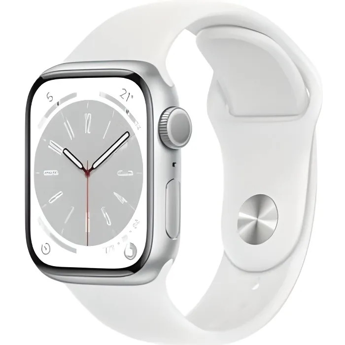 Apple Watch (Series 8) 2022 GPS 41 mm - Aluminium Argent - Bracelet sport Blanc - Reconditionné - Excellent état refurbished - 195,00 € Apple Watch (Series 8) 2022 GPS 41 mm - Aluminium Argent - Bracelet sport Blanc - Reconditionné - Excellent état refurbished reconditionné disponible sur Cdiscount Seconde Vie