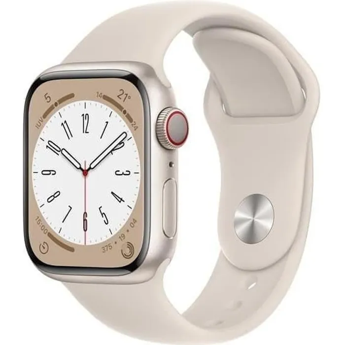 Apple Watch (Series 8) 2022 GPS 41 mm - Aluminium Lumière stellaire - Bracelet sport Lumière - Reconditionné - Excellent état Reconditionné - 199,00 € Apple Watch (Series 8) 2022 GPS 41 mm - Aluminium Lumière stellaire - Bracelet sport Lumière - Reconditionné - Excellent état Reconditionné Apple reconditionné disponible sur Cdiscount Seconde Vie