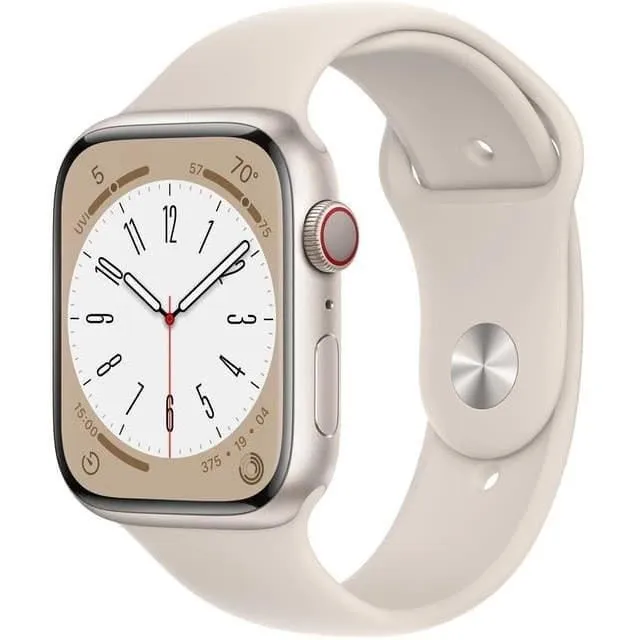 Apple Watch (Series 8) 2022 GPS 45 mm - Aluminium Lumière stellaire - Bracelet sport Blanc - Reconditionné - Très bon état Reconditionné - 175,00 € Apple Watch (Series 8) 2022 GPS 45 mm - Aluminium Lumière stellaire - Bracelet sport Blanc - Reconditionné - Très bon état Reconditionné Apple reconditionné disponible sur Cdiscount Seconde Vie