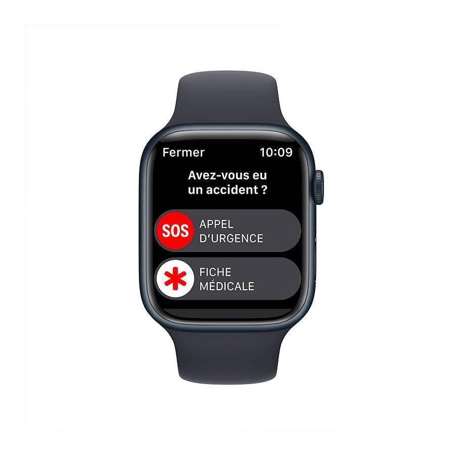 Apple Watch Series 8 (2022) GPS 45 mm - Aluminium Minuit - Bracelet sport Noir Reconditionné Apple reconditionné photo 3 | Dero